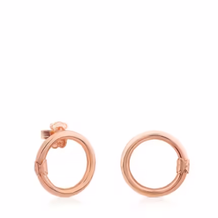 Medium Rose Vermeil Silver Hold Earrings