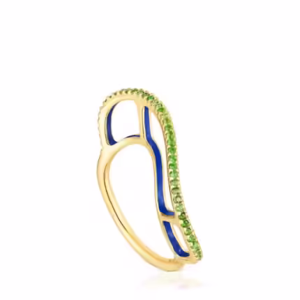 Silver vermeil Gregal ring with chrome diopside