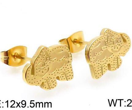 TOUS 925 Silver Elephant Three Color Dot Earrings