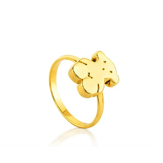 TOUS Peach Bear 615901310 Women's Little Bear 18K Gold Ring