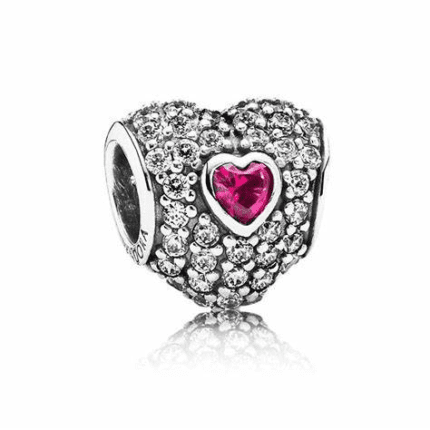 Pandora 925 silver 791211CZN heart-shaped inset string decoration
