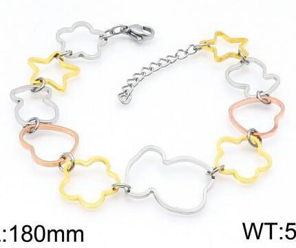 TOUS 925 Silver Bear Star Love Frame Series Bracelet