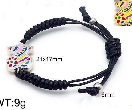 TOUS 925 Silver Colorful Pattern Spanish Bear Hand Rope