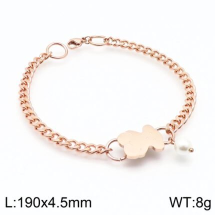TOUS stainless steel solid color Spanish teddy bear bracelet