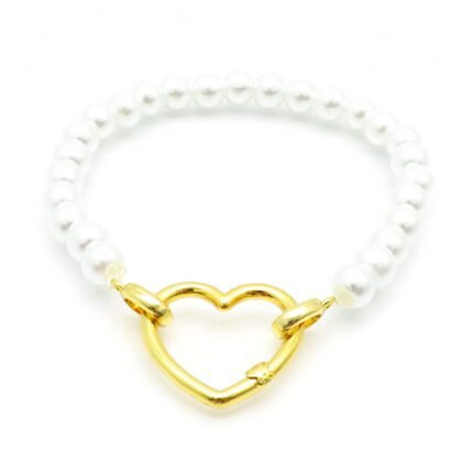 TOUS 925 silver frame heart-shaped four color round pearl bracelet