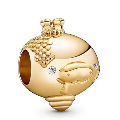 Pandora Zodiac Cute Golden Snake Pendant Jewelry DIY Accessories Simple and High-end