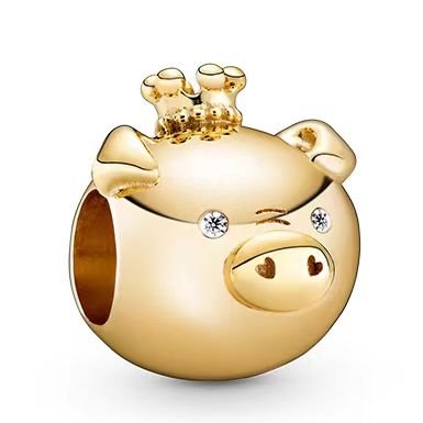 Pandora Zodiac Cute Golden Sheep Pig Pendant Jewelry DIY Accessories Simple and High-end
