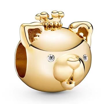 Pandora Zodiac Cute Golden Dog Pendant Jewelry Di Accessories Simple and Advanced