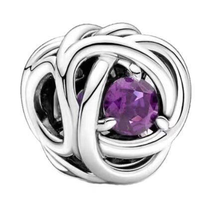 Pandora's February birthstone pendant jewelry accessories DIY simple and delicate high-end