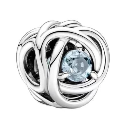 Pandora's March Birthstone Pendant Jewelry Accessories DIY Simple and Exquisite High-end