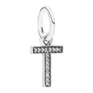 Pandora 26 letters T with diamond pendant jewelry accessories DIY simple and exquisite