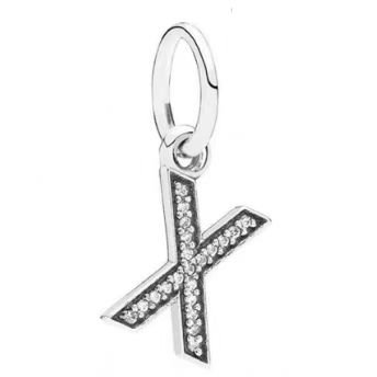 Pandora 26 letters X with diamond pendant jewelry accessories DIY simple and exquisite