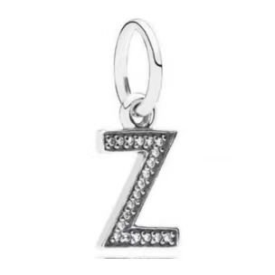 Pandora 26 letters Z with diamond pendant jewelry accessories DIY simple and exquisite