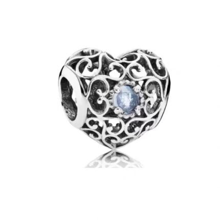 Pandora's March Birthstone Pendant Jewelry Accessories DIY Simple and Exquisite High-end