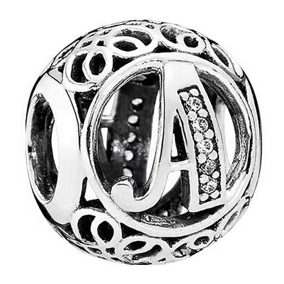 Pandora Twenty-six Letter A Pendant Jewelry Accessories DIY Simple and Exquisite Advanced