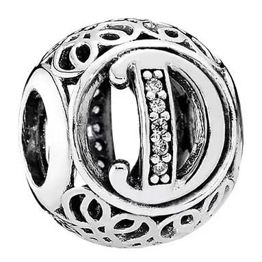 Pandora 26 letter D pendant jewelry accessories DIY simple and delicate high-end