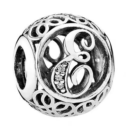 Pandora 26 letter E pendant jewelry accessories DIY simple and delicate high-end