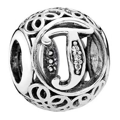Pandora Twenty-six Letter T Pendant Jewelry Accessories DIY Simple and Exquisite Advanced