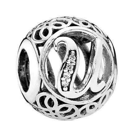 Pandora 26 Letter U Pendant Jewelry Accessories DIY Simple and Exquisite Advanced