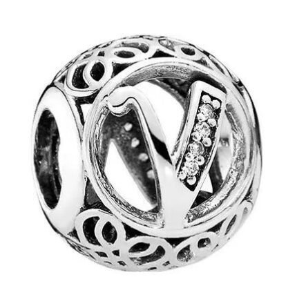 Pandora 26 letter V pendant jewelry accessories DIY simple and delicate high-end