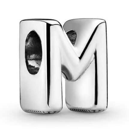 Pandora 26 letter M three-dimensional pendant jewelry accessories DIY simple and exquisite