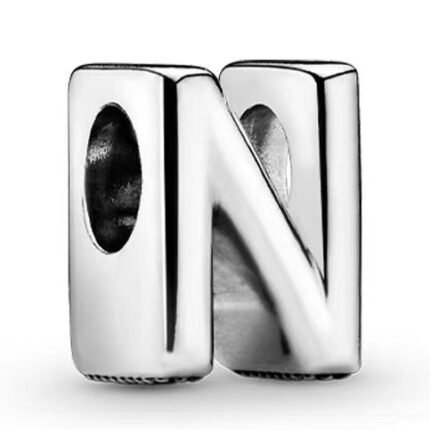 Pandora 26 letters N three-dimensional pendant jewelry accessories DIY simple and exquisite