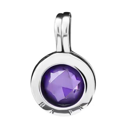 Pandora purple glass pendant jewelry accessories DIY simple and high-end