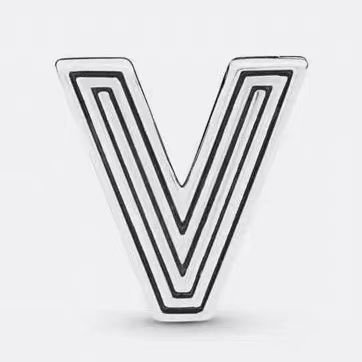 Pandora letter V jewelry accessories DIY simple and delicate high-end
