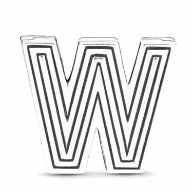 Pandora letter W jewelry accessories DIY simple and delicate high-end