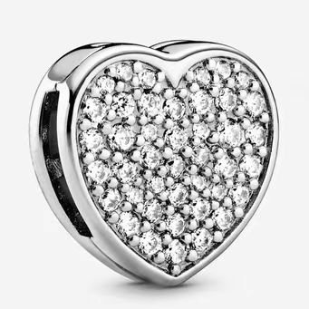 Pandora diamond heart-shaped jewelry, small accessories, DIY, simple, exquisite, high-end