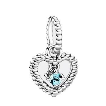 Pandora's March Birthstone Pendant Jewelry Accessories DIY Simple and Exquisite High-end
