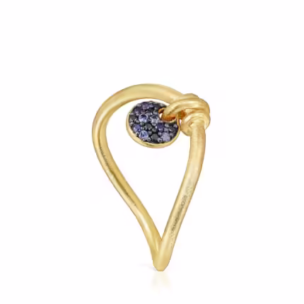 Luah vermeil silver and sapphire moon ring