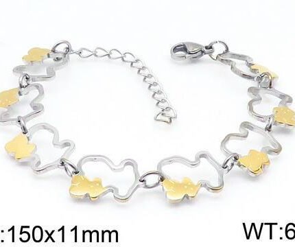 TOUS Stainless Steel Multi Color Spanish Bear Frame Bracelet