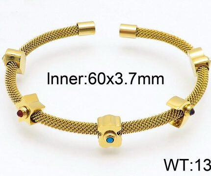 TOUS 925 Silver Multi Pattern Colored Round Zircon Inlaid Bracelet