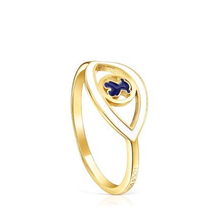 TOUS Good Vibes eye ring in vermeil silver