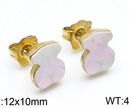 TOUS 925 Silver Spanish Silver White Bear Color Earrings