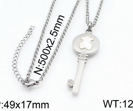 TOUS 925 Silver Spanish Bear Key Necklace Pendant