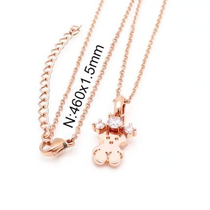 TOUS stainless steel Spanish bear gemstone hat necklace pendant