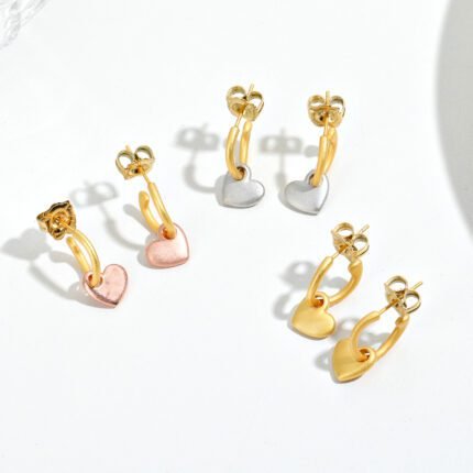 TOUS 925 Silver Matte Texture Love Hook Earnail