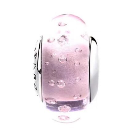 Pandora pink bubble glass beads