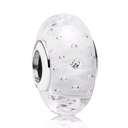 Pandora's Clear White Bubble Glass Beads