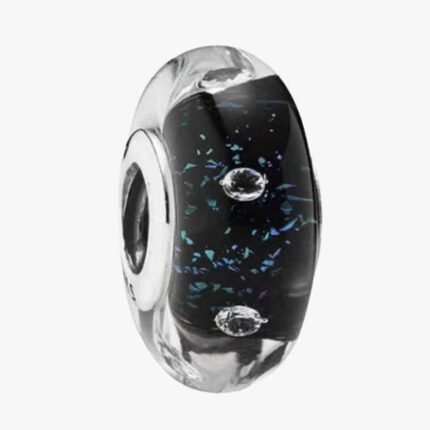 Pandora's Starry Sky, Bright Black Glass Beaded Jewelry, DIY Accessories