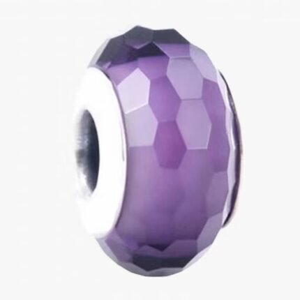 Pandora Purple Faceted Glass Beaded Jewelry DIY Accessories
