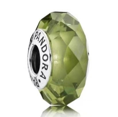 Pandora faceted emerald glass beaded jewelry DIY accessoriess