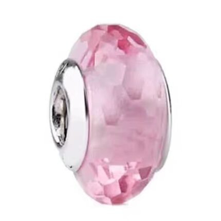 Pandora faceted cherry blossom pink glass beaded jewelry DIY accessories