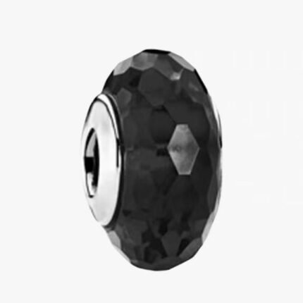 Pandora facet mysterious black glass beaded jewelry DIY accessories