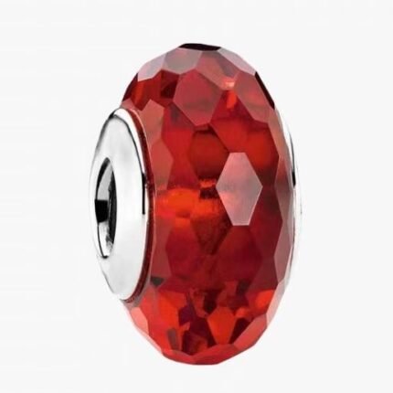 Pandora cut surface clear red glass beaded jewelry DIY accessories