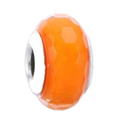 Pandora cut fruit orange glass beaded jewelry DIY accessories are delicate and cute