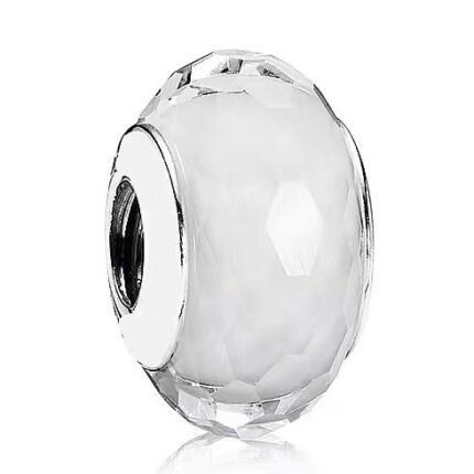 Pandora cut surface clear white glass beaded jewelry DIY accessories