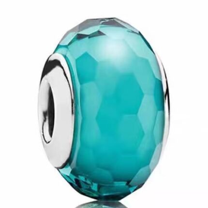 Pandora faceted turquoise glass beaded jewelry DIY accessories are exquisite